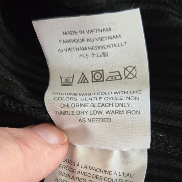 J.Crew Womens Medium Ribbed Knit Top With Ruffle Sleeves Black - Picture 6 of 6